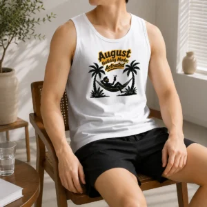 Hot Official August Holiday Silhouette For Proud Summer Relaxers Tank Top