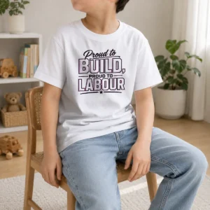 Hot Pretty Labour Day Pride Line Art For Builders Kids T-Shirt