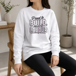 Hot Pretty Labour Day Pride Line Art For Builders Long Sleeve Shirt