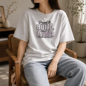 Hot Pretty Labour Day Pride Line Art For Builders Washed T-Shirt