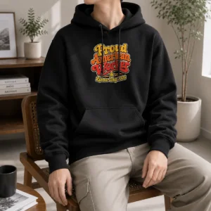 Hot Pretty Proud American Worker Labour Day 2026 Groovy Retro Hoodie
