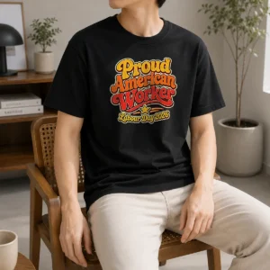 Hot Pretty Proud American Worker Labour Day 2026 Groovy Retro