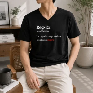 Hot RegEx Definition A Regular Expression Plural Noun Regrets V-Neck Shirt