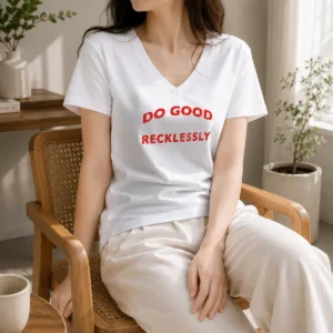 Nice Funny Do Good Recklessly Motivational Quote V-Neck Shirt