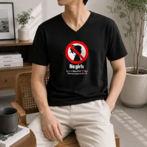 Official Original No Girls Love Is Beautiful But Money Is Powerful V-Neck Shirt