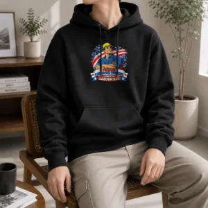 Premium Hot Patriotic Labour Day Worker Pop Art Hoodie