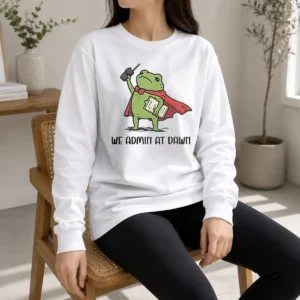Pretty Hot We Admin At Dawn Assistant Principal Frog Long Sleeve Shirt