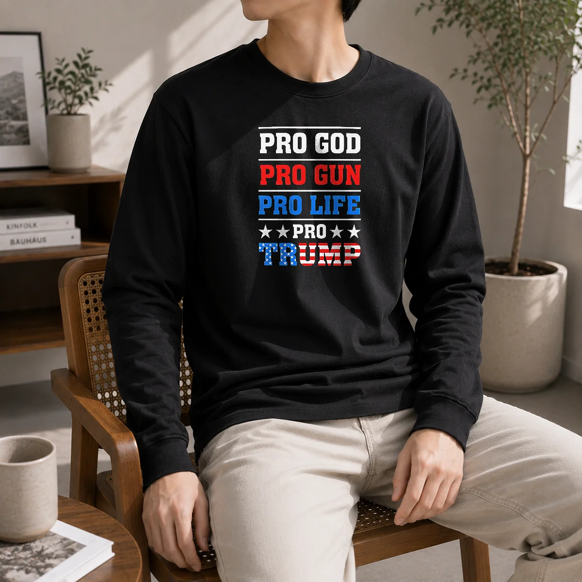 Pretty Pro God Pro Gun Pro Life Pro Trump Conservative Long Sleeve Shirt