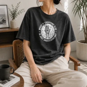 Pretty What If Everyone Else Is Just Underthinking Frog Coffee Lover Washed T-Shirt